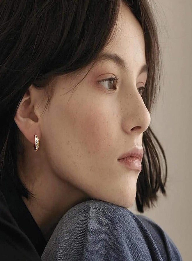 Aktully Gold Huggie Hoop Earrings for Women 18K Gold Star Hoop Earrings Dainty Cubic Zriconia Star Small Hoop Earrings Trendy Jewelry Gift for Women (Gold B) - Image 3